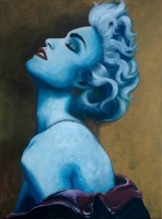 Blueberries: Madonna portrait in blue